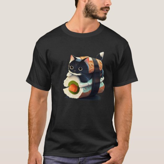 Cute Sushi Cat T-shirt (Voorkant)