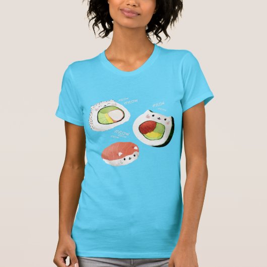 Cute Sushi Cat T-shirt (Voorkant)