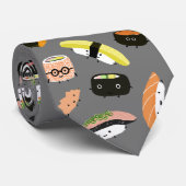 Cute Sushi Characters Fun Novelty Pattern Stropdas (Opgerold)
