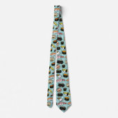 Cute Sushi Characters Fun Novelty Patterned Stropd Stropdas (Achterkant)