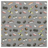 Cute Sushi Characters | Funny Kawaii Patterned Stof (Swatch)