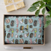 Cute Sushi Characters | Kawaii Sushi Patterned Tissuepapier (Geschenk)