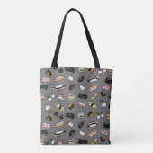 Cute Sushi Characters | Kawaii Sushi Patterned Tote Bag (Achterkant)