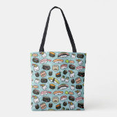 Cute Sushi Characters | Kawaii Sushi Patterned Tote Bag (Achterkant)