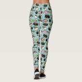 Cute Sushi Characters Pattern Kawaii Fun Food Leggings (Achterkant)
