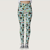 Cute Sushi Characters Pattern Kawaii Fun Food Leggings (Voorkant)
