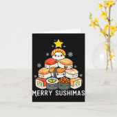 Cute Sushi Christmas Tree Fast For Food Lover Men  Kaart (Gele Bloem)