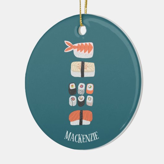 Cute Sushi Custom Name Keramisch Ornament (Links)