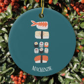Cute Sushi Custom Name Keramisch Ornament