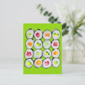 Cute sushi illustratie kunst briefkaart (Staand voorkant)
