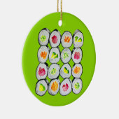 Cute sushi illustratie kunst keramisch ornament (Rechts)