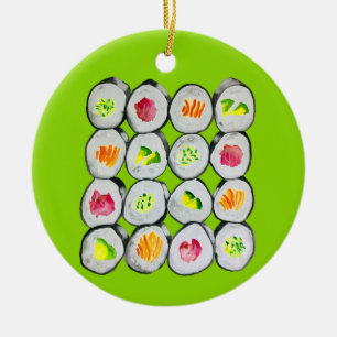 Cute sushi illustratie kunst keramisch ornament