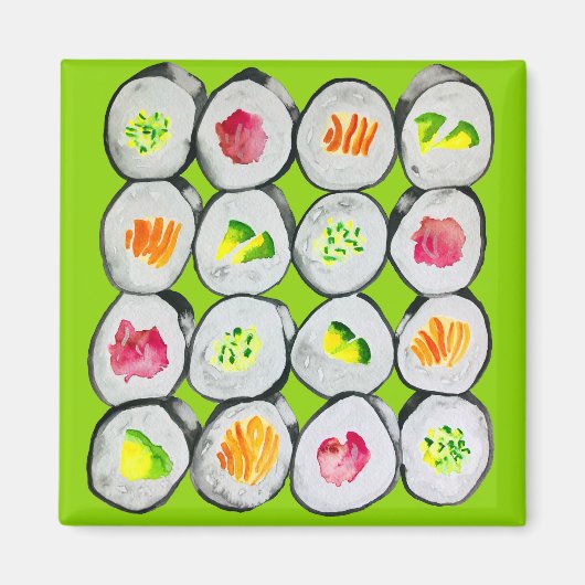 Cute sushi illustratie kunst magneet (Voorkant)