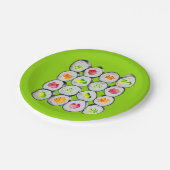 Cute sushi illustratie kunst papieren bordje (Gekanteld)