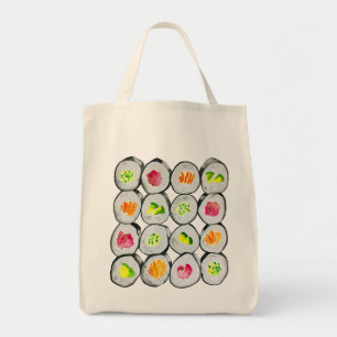 Cute sushi illustratie kunst tote bag