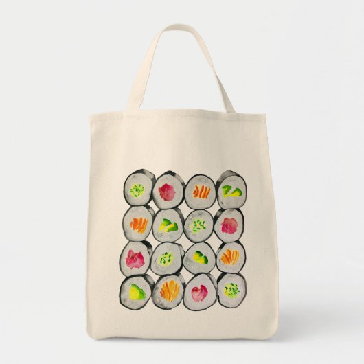 Cute sushi illustratie kunst tote bag (Voorkant)