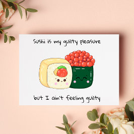 Cute Sushi in Kawaii Style Briefkaart