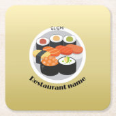 Cute Sushi Japan food gradiënt Personeelsbenaming Kartonnen Onderzetters (Voorkant)