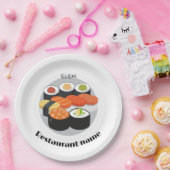 Cute Sushi Japan food gradiënt Personeelsbenaming Papieren Bordje (Feest)