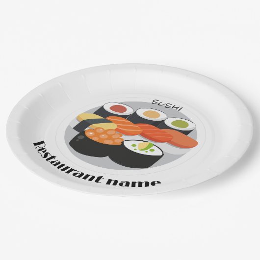 Cute Sushi Japan food gradiënt Personeelsbenaming Papieren Bordje (Gekanteld)