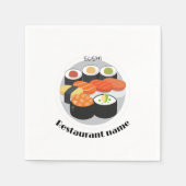 Cute Sushi Japan food gradiënt Personeelsbenaming Servet (Voorkant)