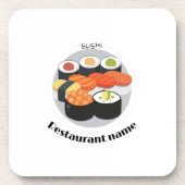 Cute Sushi Japan food minimum Personated Name Bier Onderzetter (Voorkant)