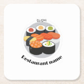 Cute Sushi Japan food minimum Personated Name Kartonnen Onderzetters (Voorkant)
