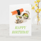 Cute sushi Japans eten Kaart (Gele Bloem)