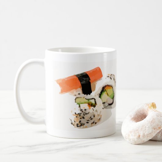 Cute sushi Japans eten Koffiemok (Met donut)