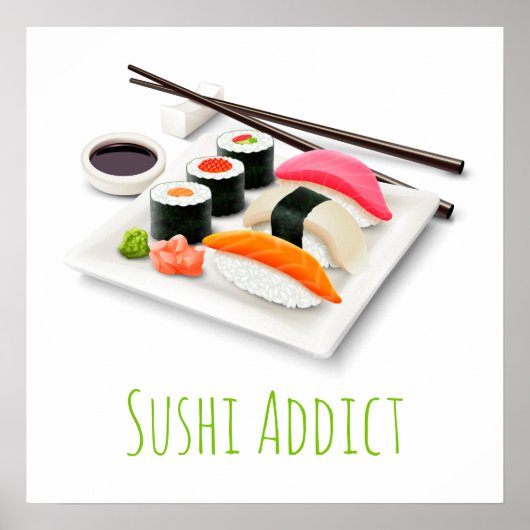 Cute sushi Japans eten Poster (Voorkant)