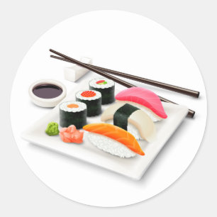 Cute sushi Japans eten Ronde Sticker