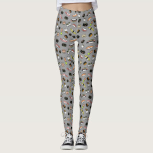 Cute Sushi Karakters Patroon Kawaii Leuke Voedsel Leggings