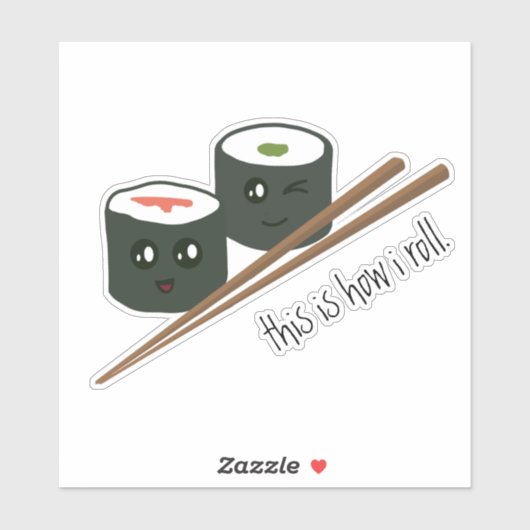 Cute Sushi Kawaii Character Laptop Sticker (Vel)