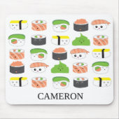 Cute Sushi Kawaii Illustration Custom Muismat (Voorkant)