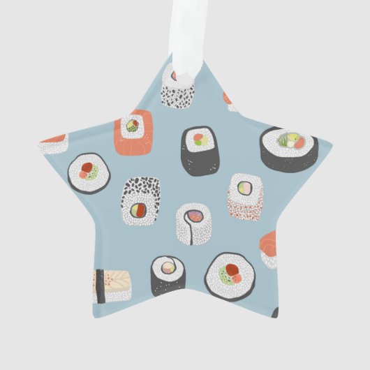 Cute Sushi Nigiri Maki Roll Ornament (achterkant)