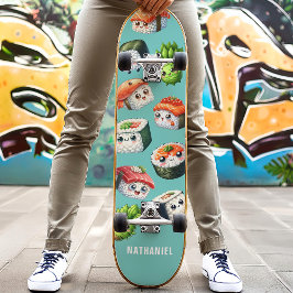 Cute Sushi Nigiri Wasabi Maki Roll Persoonlijk Skateboard