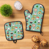 Cute Sushi Ovenwant & Pannenlap Set (Top down)