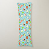Cute Sushi Pattern Blue Lichaamskussen (Voorkant Verticaal)