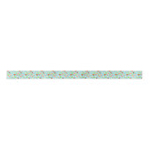 Cute Sushi Pattern Blue Satijnen Lint (Voorkant)