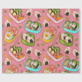 Cute Sushi Pattern Cadeaupapier (Vlak)