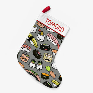 Cute Sushi Pattern Funny Kawaii Food Holiday Xmas Kleine Kerstsok