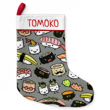 Cute Sushi Pattern Funny Kawaii Food Holiday Xmas