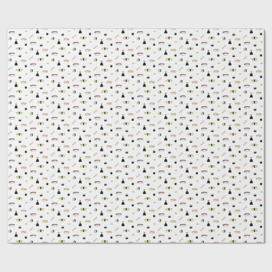 Cute Sushi Pattern | Japans voorbeeld van voedsel Cadeaupapier (Vlak)