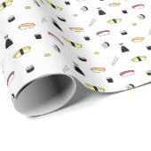 Cute Sushi Pattern | Japans voorbeeld van voedsel Cadeaupapier (Rol Hoek)