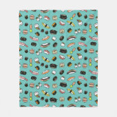 Cute Sushi Pattern | Kawaii Sushi-tekens Fleece Deken (Voorkant)