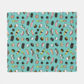Cute Sushi Pattern | Kawaii Sushi-tekens Fleece Deken (Voorkant (Horizontaal))
