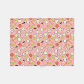 Cute Sushi Pattern roze Fleece Deken (Voorkant (Horizontaal))