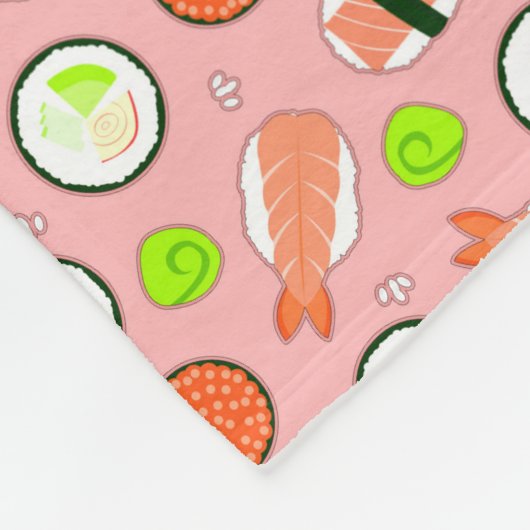 Cute Sushi Pattern roze Fleece Deken (Hoek)