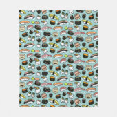Cute Sushi Patterned | Kawaii Sushi-tekens Fleece Deken (Voorkant)