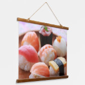 Cute Sushi Platter Tapestry – Japanese Delight Hangend Wandkleed (Gebogen)